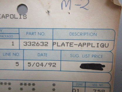 *NEW OEM* 0810 OMC Johnson Evinrude Decal 332632 0332632