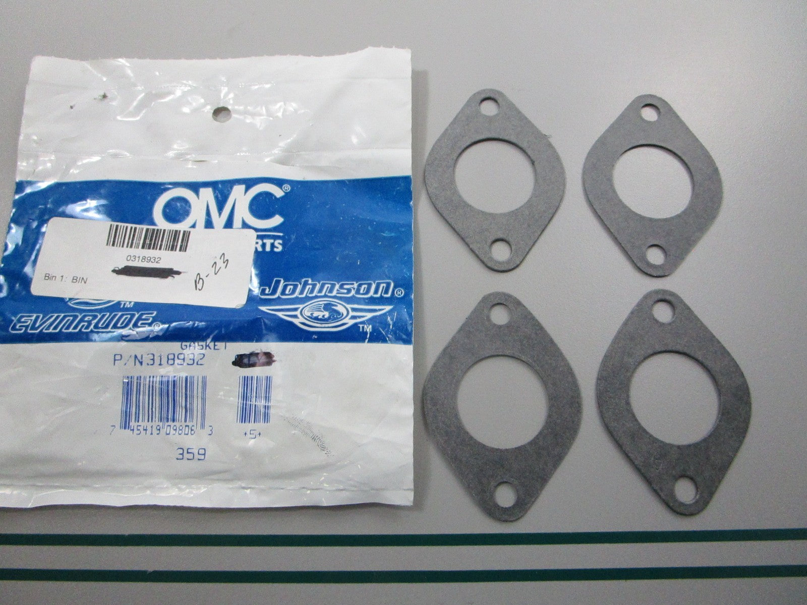 NEW OEM (LOT OF 4) 318932 0318932 OMC Johnson Evinrude Gasket 0810