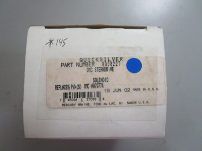 *NEW OEM* 0810 Mercury Quicksilver Solenoid 803822T Replaces: OMC 979774 0979774
