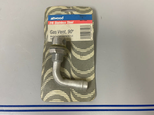*NEW* 0810 Attwood SS 90 Degree Gas Vent Fuel Tank Vent Hose 66023-3