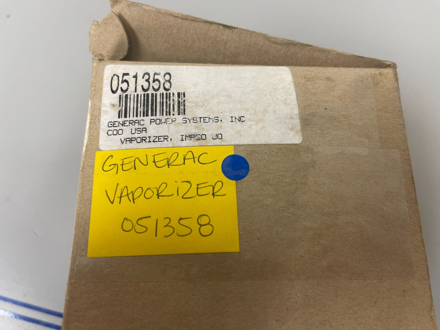 *NEW OEM* 0720 Generac JO Vaporizer 051358