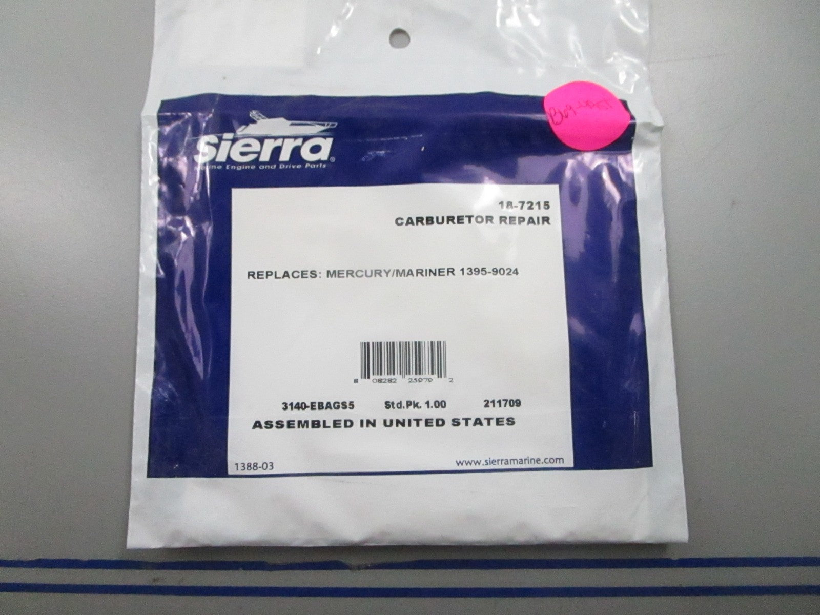 *NEW* 0810 Sierra Carburetor Repair Kit 18-7215 Replaces: 1395-9024
