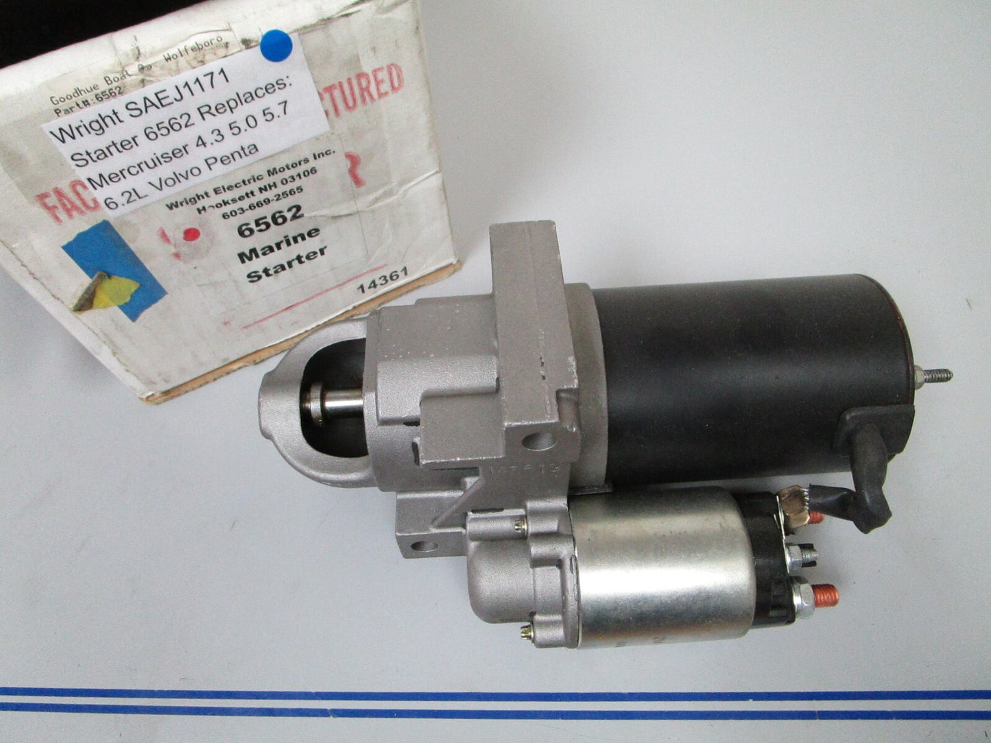 *NEW* 0720 Wright SAEJ1171 Starter 6562 Replace Mercruiser Volvo 4.3 5.0 5.7 6.2