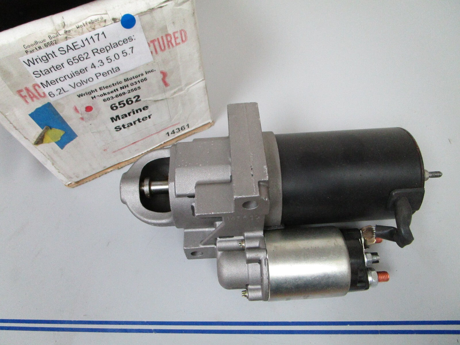 *NEW* 0720 Wright SAEJ1171 Starter 6562 Replace Mercruiser Volvo 4.3 5.0 5.7 6.2