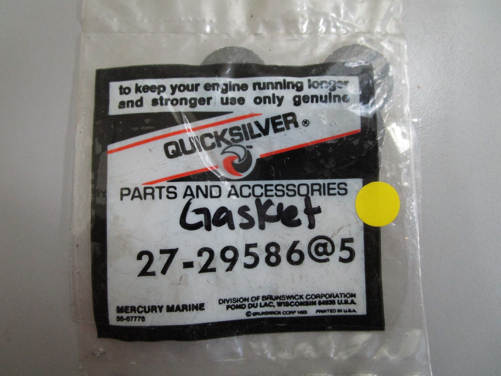 *NEW OEM* (LOT OF 5) 0810 Mercury Quicksilver Gasket 27-29586