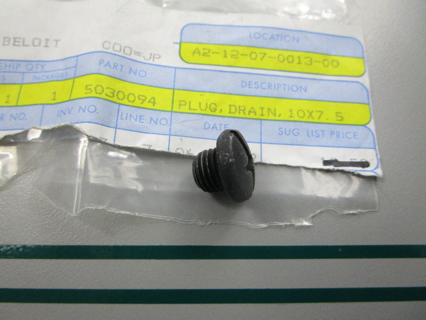 NEW OEM 5030094 OMC Johnson Evinrude Drain Plug 0810