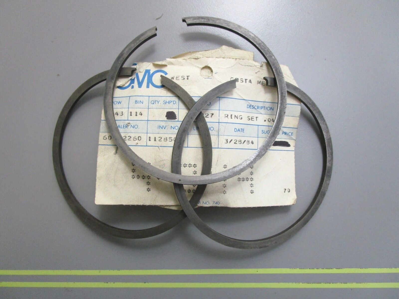 *NEW OEM* (LOT OF 3) 0810 OMC Johnson Evinrude Piston Ring 382827 0382827