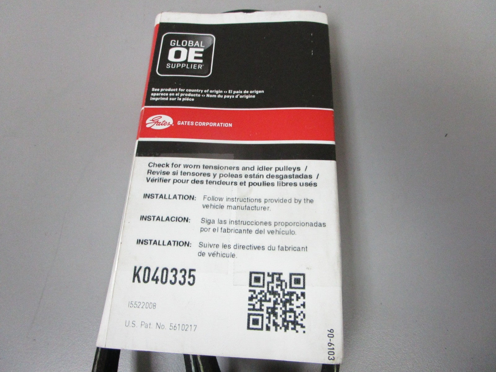 NEW K040335 Gates Micro-V 9/16" x 34" Serpentine Belt 0720