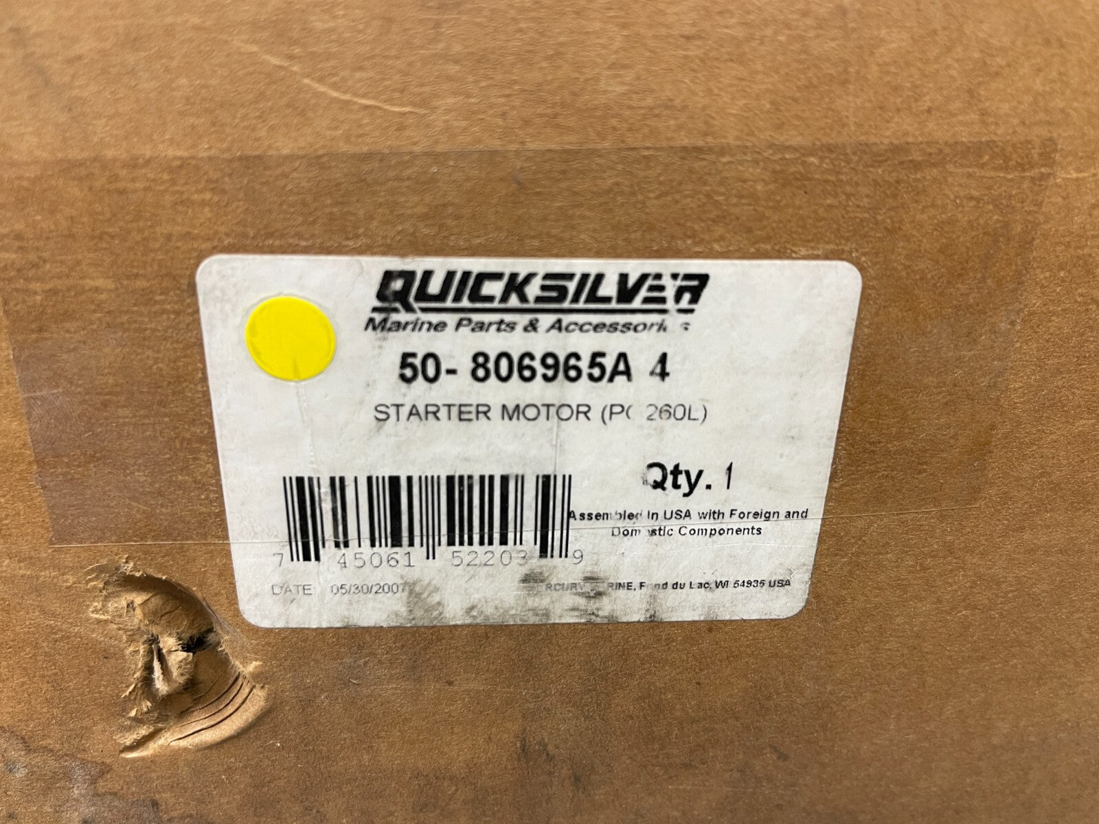 *NEW OEM* 0720 Mercury Quicksilver Starter Motor 50-806965A4