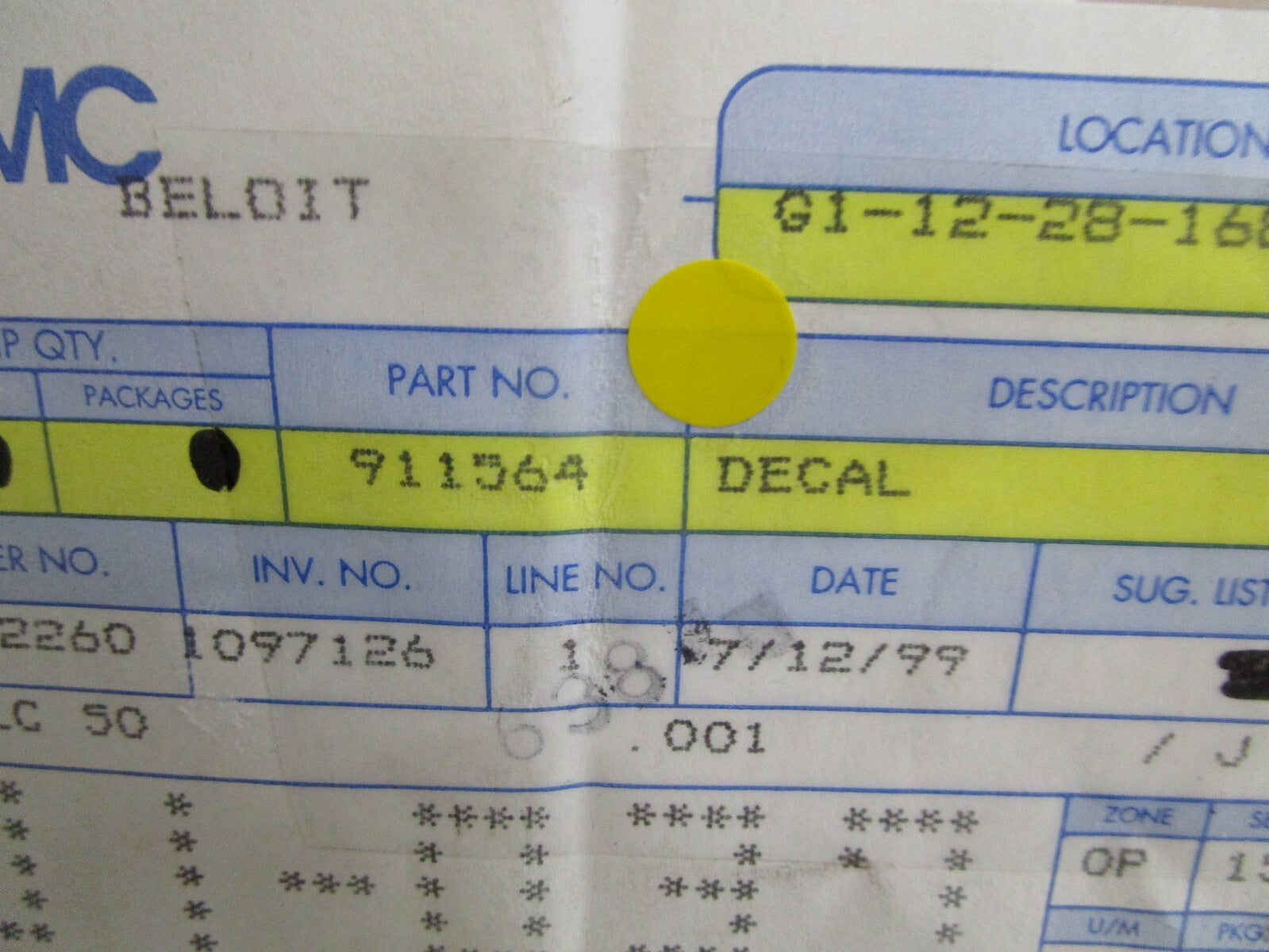 *NEW OEM* 0810 OMC Johnson Evinrude Decal 911564 0911564