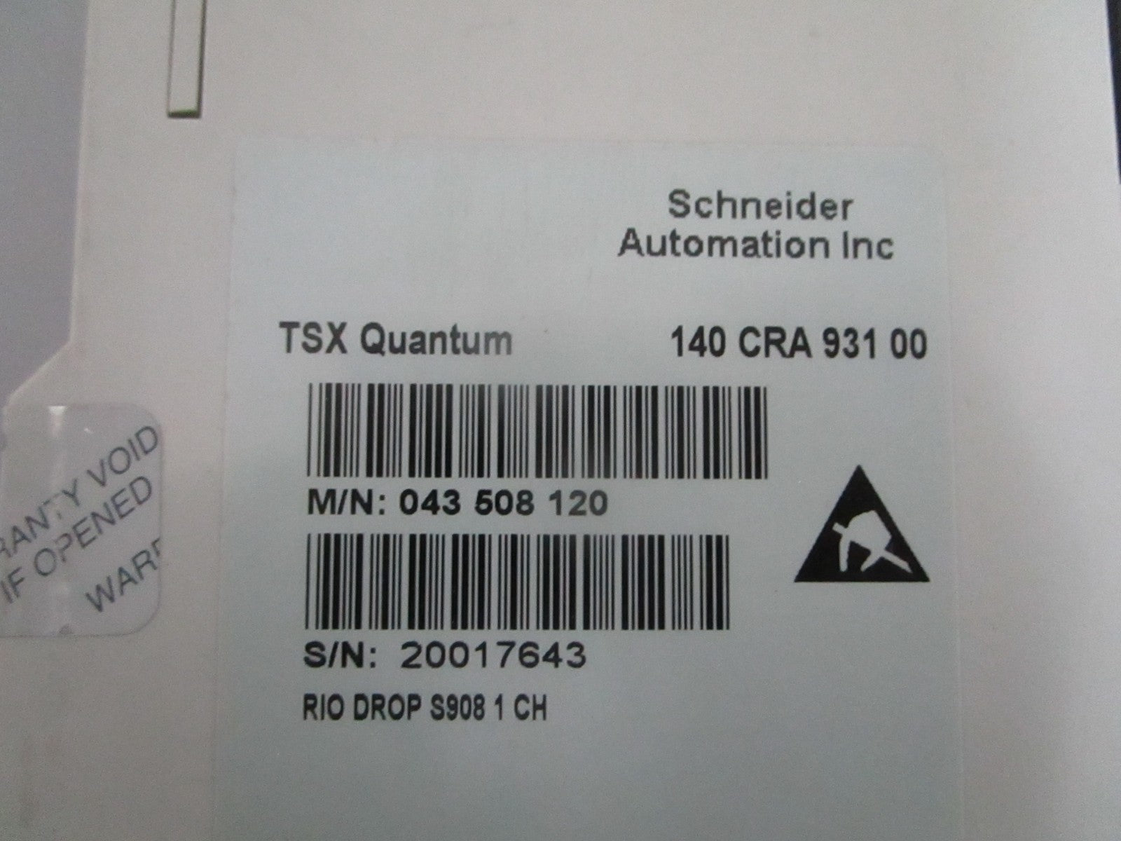 Schneider 140CRA93100 Modicon Quantum RIO Drop Adaptor Module NEW OEM 0820