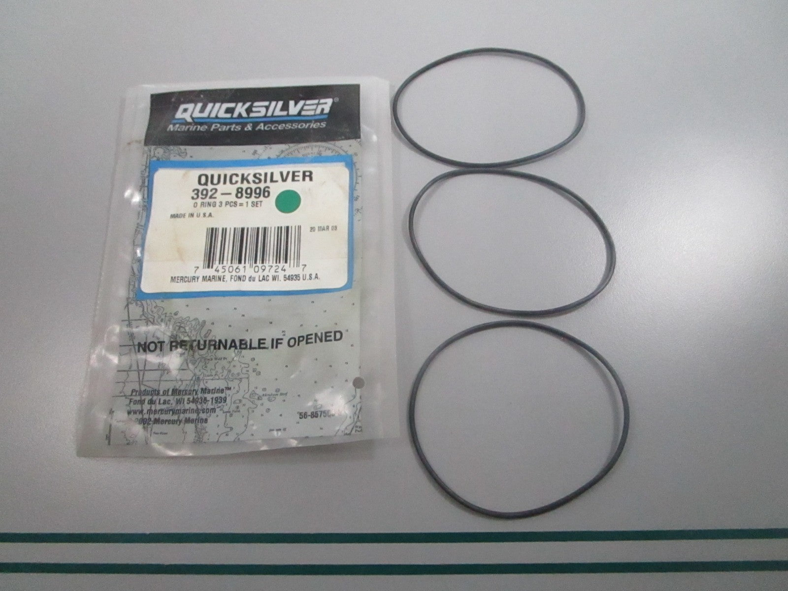 NEW OEM 392-8996 Mercury Quicksilver 3 Piece O-Ring Set 0810