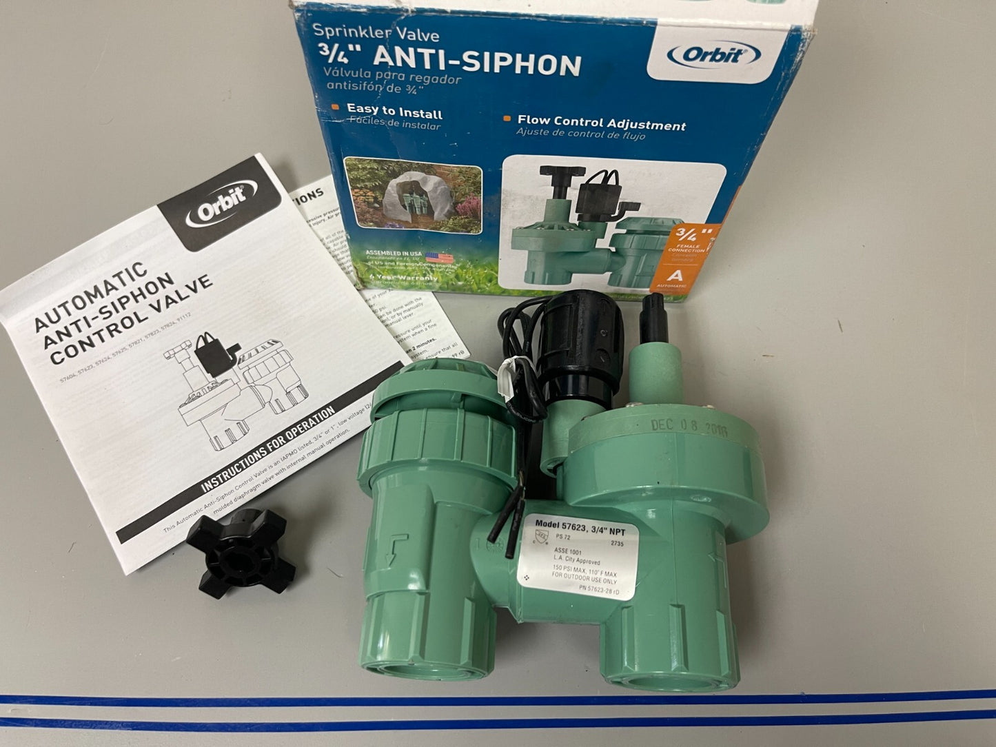 *NEW OEM* 0720 Orbit 3/4" Anti-Siphon Sprinkler Valve 57623-20