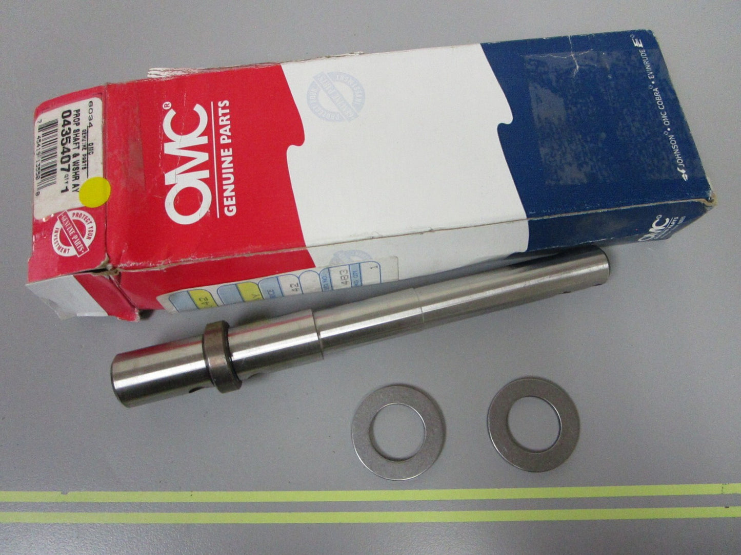 *NEW OEM* 0810 OMC Johnson Evinrude Prop Shaft & Washer Assembly 435407 0435407