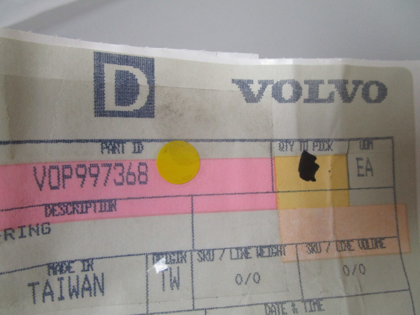 *NEW OEM* (LOT OF 2) 0810 Volvo Penta Ring 997368