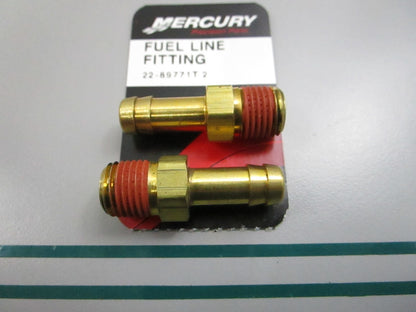 NEW OEM (LOT OF 2) 22-89771T2 Mercury Quicksilver Fuel Line Fitting 0810