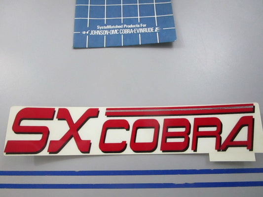 NEW OEM 3855644 OMC Johnson Evinrude SX Cobra Decal 0810
