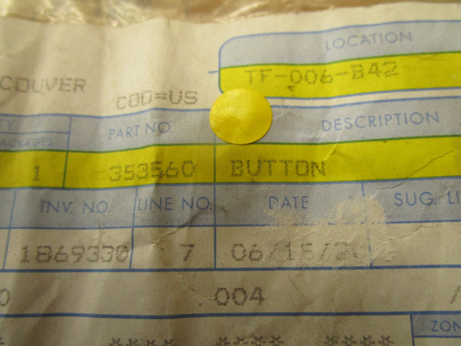 *NEW OEM* 0810 OMC Johnson Evinrude Button 353560 0353560