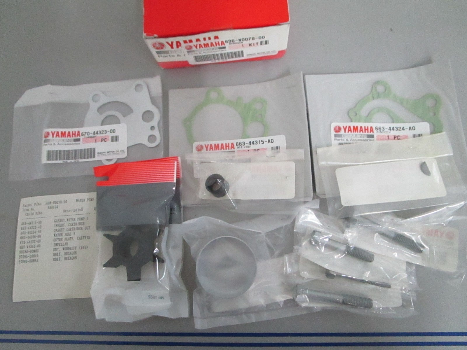 *NEW OEM* 0820 Yamaha Water Pump Repair Kit 696-W0078-00-00