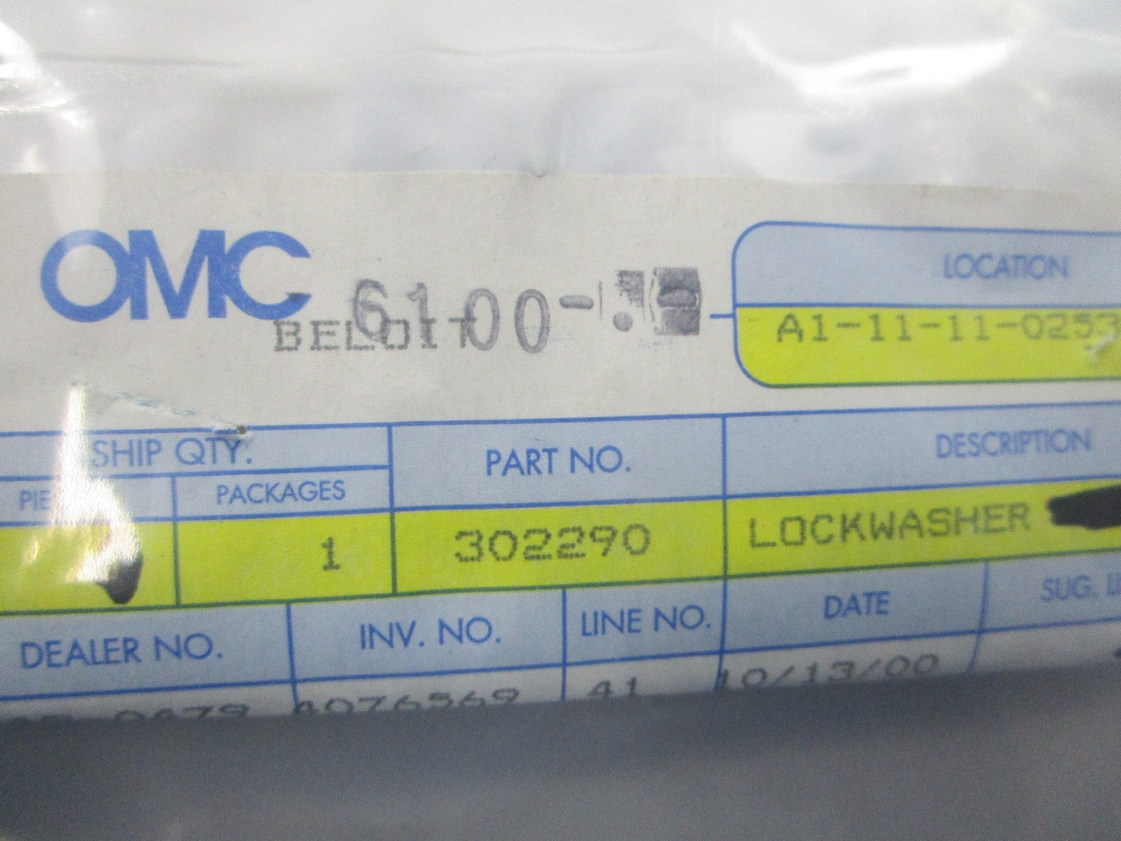 NEW OEM (LOT OF 5) 302290 0302290 OMC Johnson Evinrude Lockwasher 0810