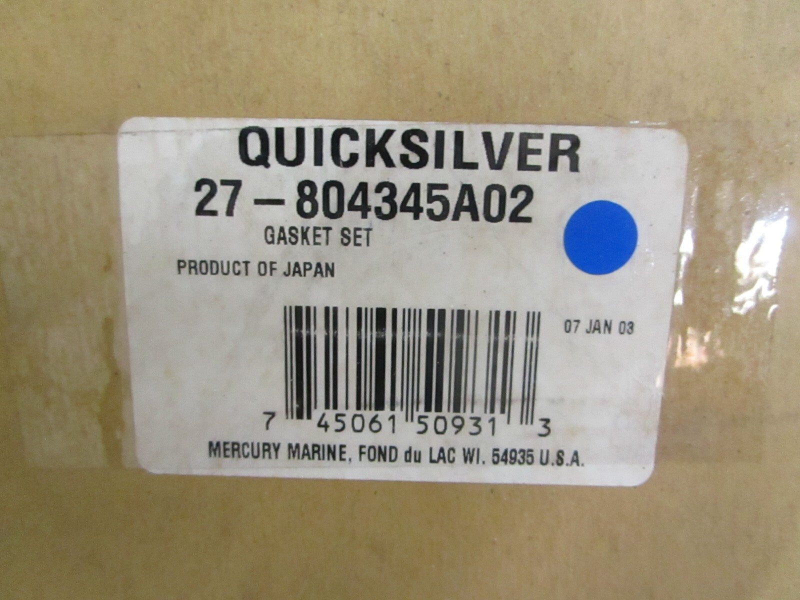 *NEW OEM* 0820 Mercury Quicksilver Gasket Set 27-804345A02