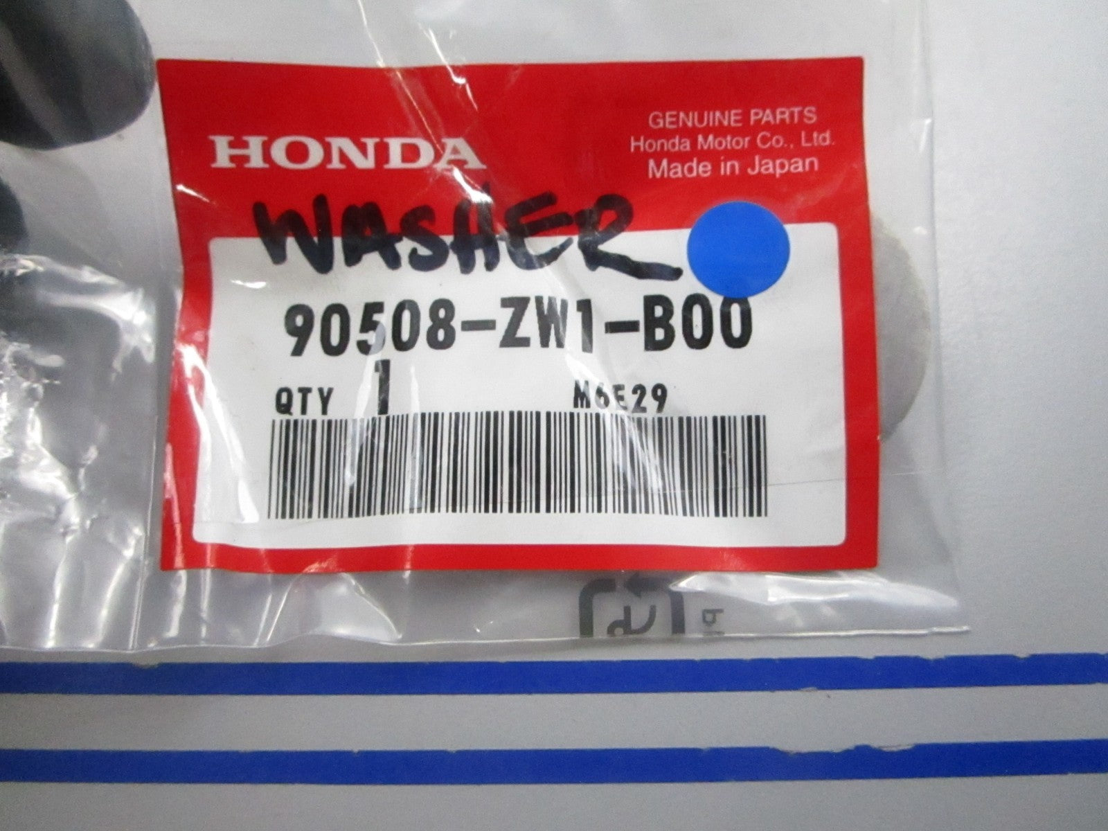 NEW OEM 90508-ZW1-B00 Honda Washer 0810