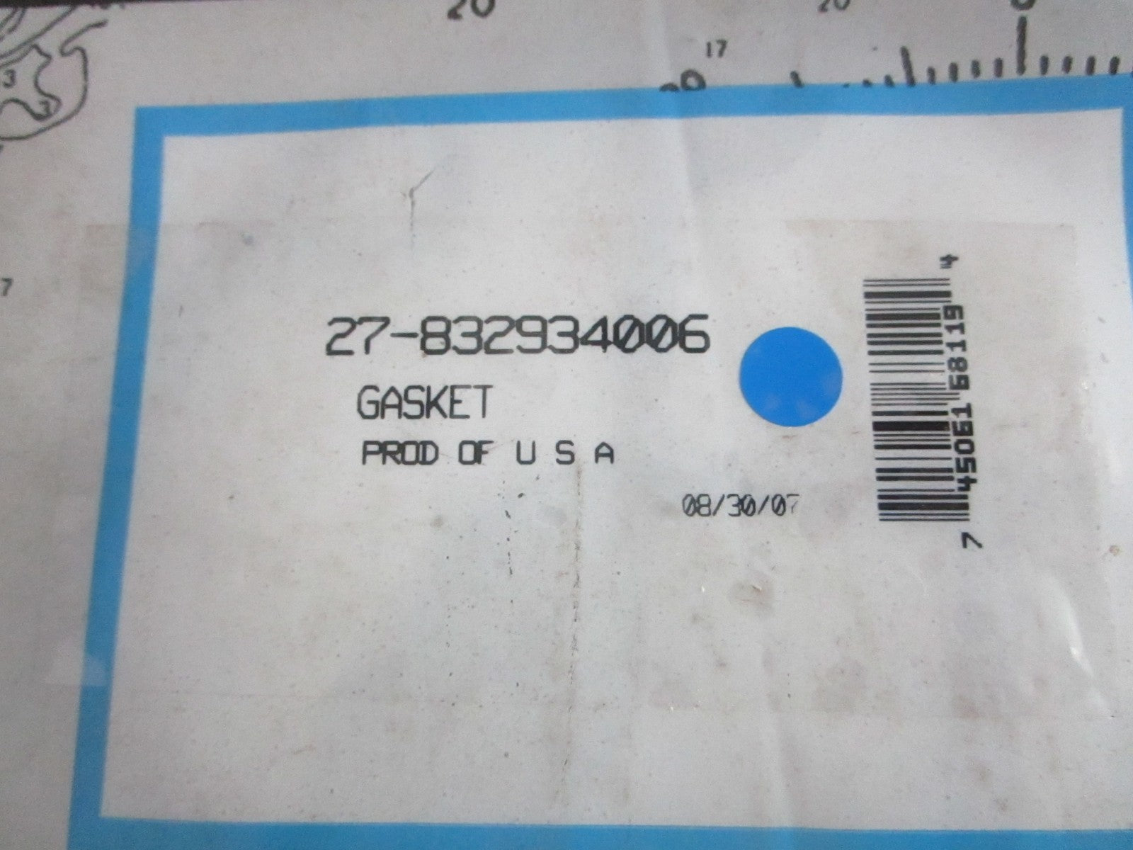 NEW OEM 27-832934006 Mercury Quicksilver Gasket 0820