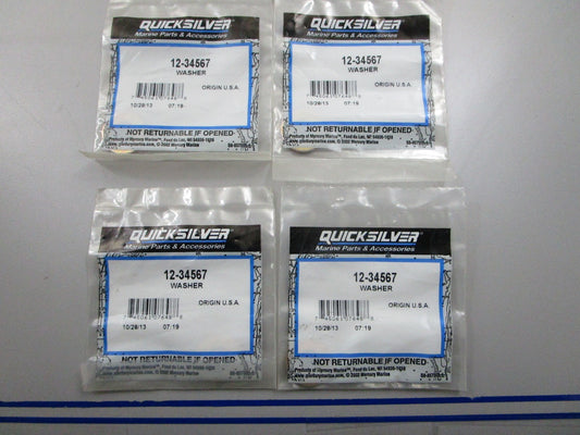 *NEW OEM* (LOT OF 4) 0810 Mercury Quicksilver Washer 12-34567