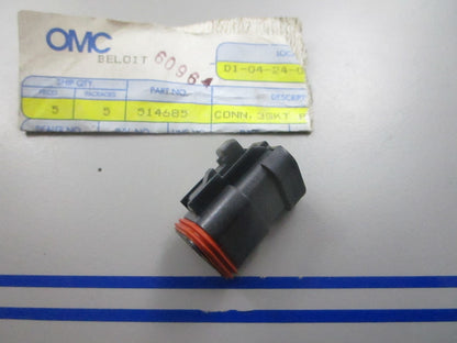 *NEW OEM* 0810 OMC Johnson Evinrude 3-Socket Connector 514685 0514685