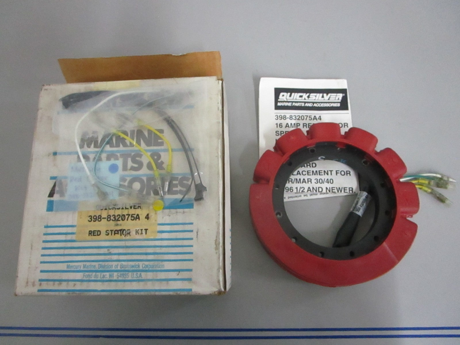 NEW OEM 398-832075A4 Mercury Quicksilver Red Stator Kit 0820