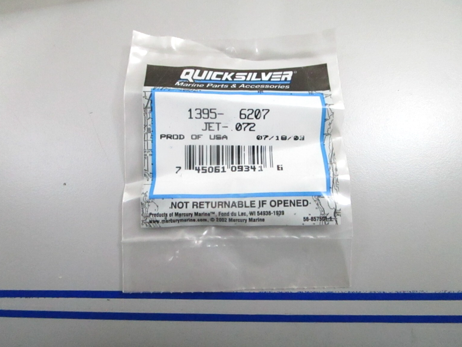 *NEW OEM* 0810 Mercury Quicksilver .072 Outboard Jet 1395-6207