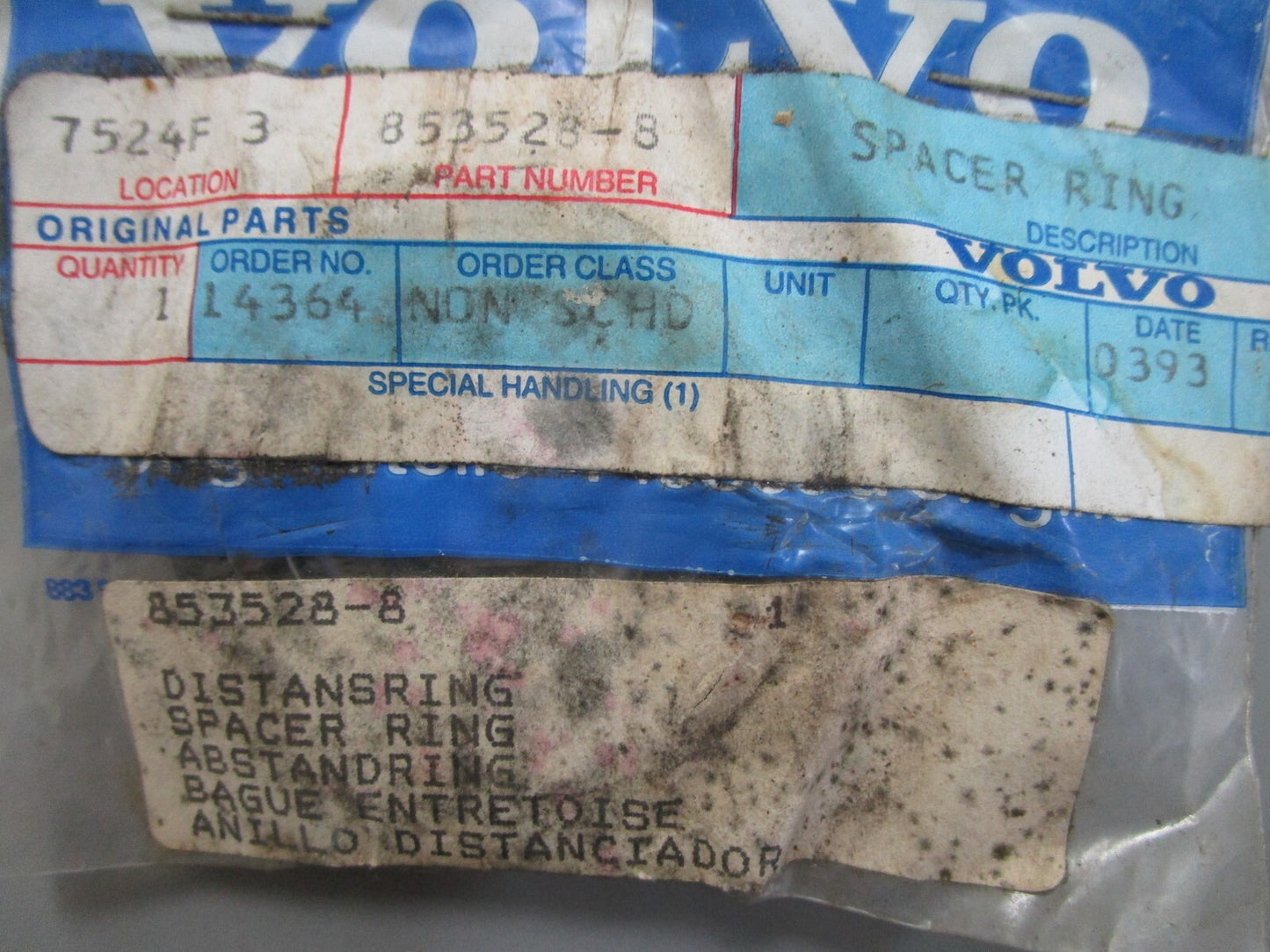 *NEW OEM* 0820 Volvo Penta Spacer Ring 853528