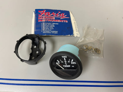*NEW* 0720 Faria Euro Black 2" 60 - 220 Cylinder Head Temperature Gauge 12819