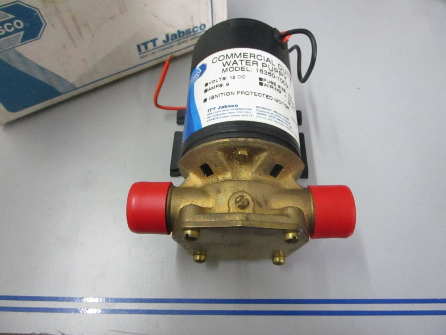 *NEW OEM* 0720 Jabsco 12V Commercial Duty Water Puppy Pump 16360-1003