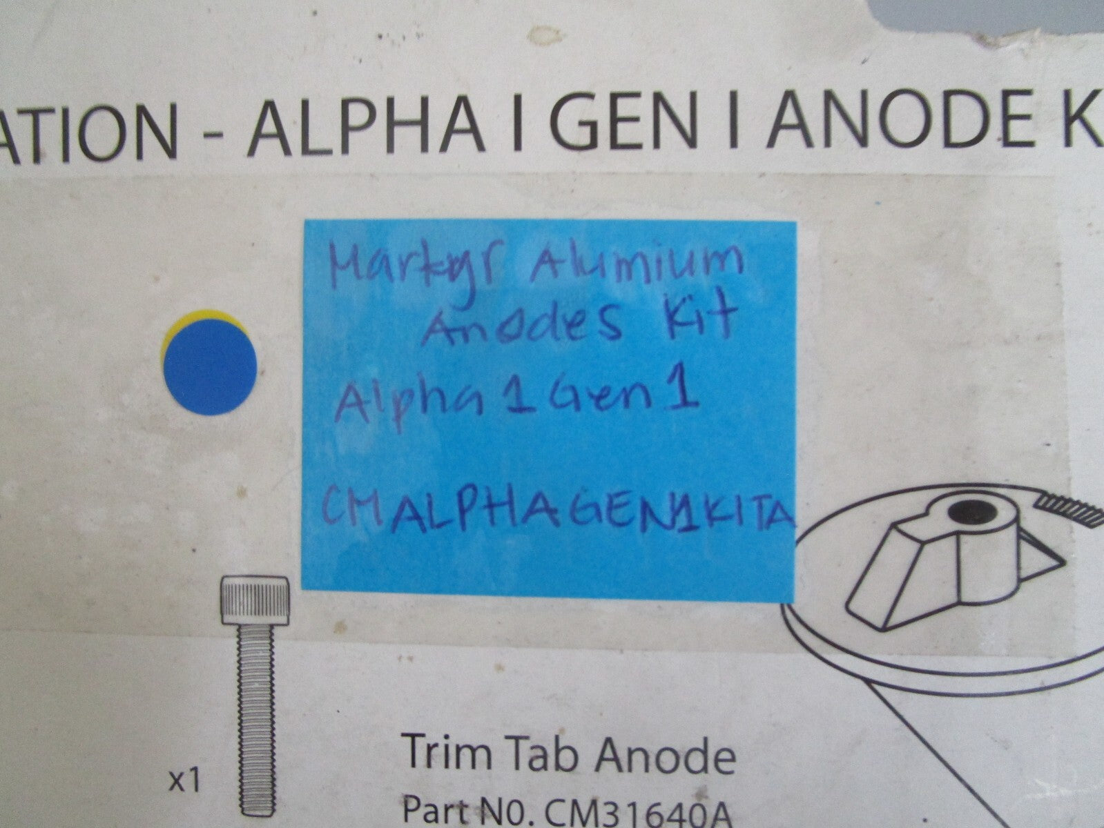 *NEW* 0820 Martyr Aluminum Alpha I Gen I Anode Kit CMALPHAGEN1KITA