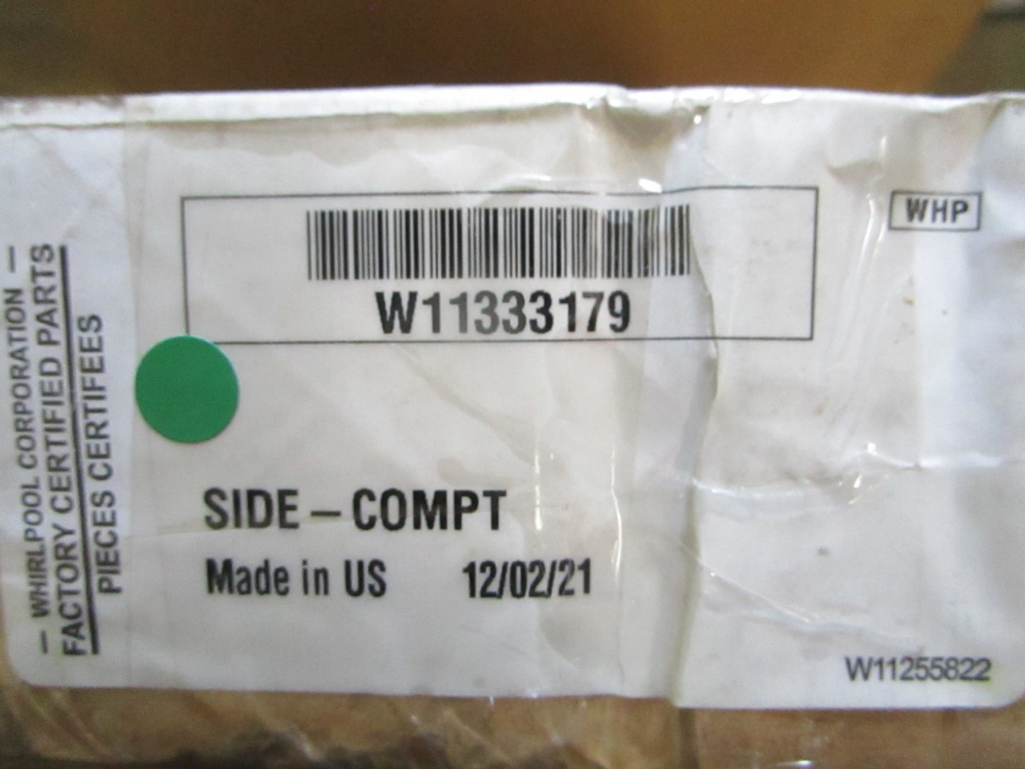 Whirlpool NEW OEM Microwave Complete Side Panel W11333179 NOS Genuine Part 0820