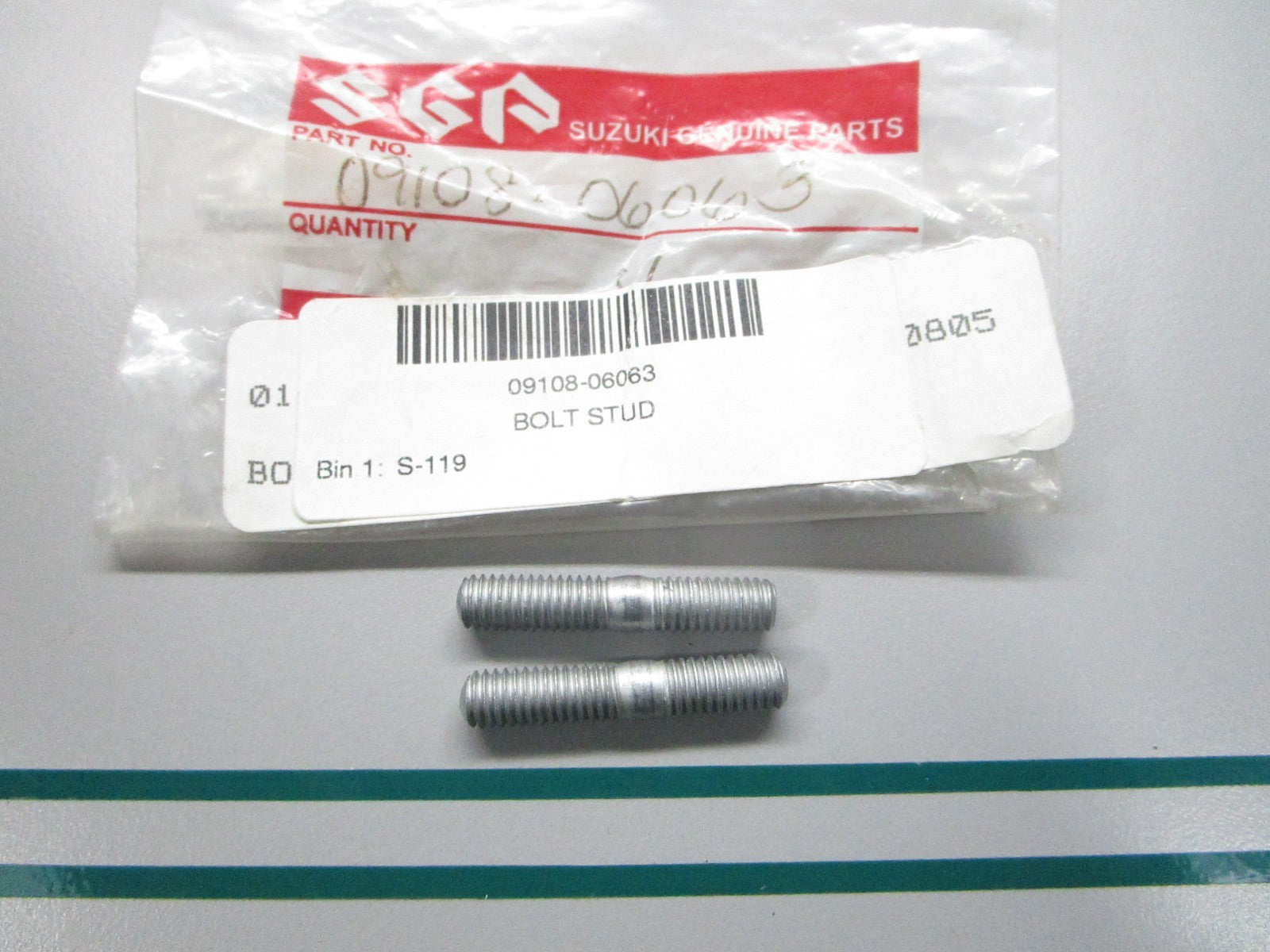 NEW OEM (LOT OF 2) 09108-06063 Suzuki Stud Bolt 0810