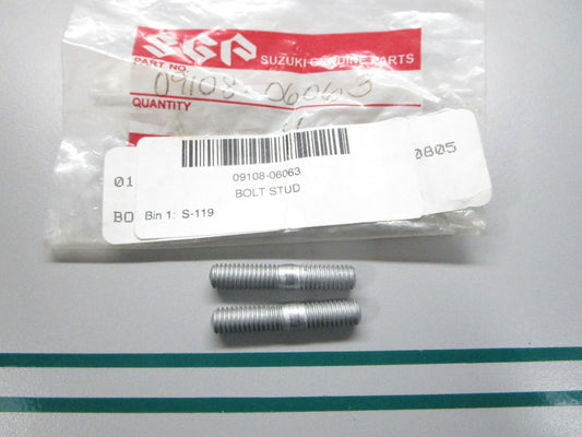 NEW OEM (LOT OF 2) 09108-06063 Suzuki Stud Bolt 0810