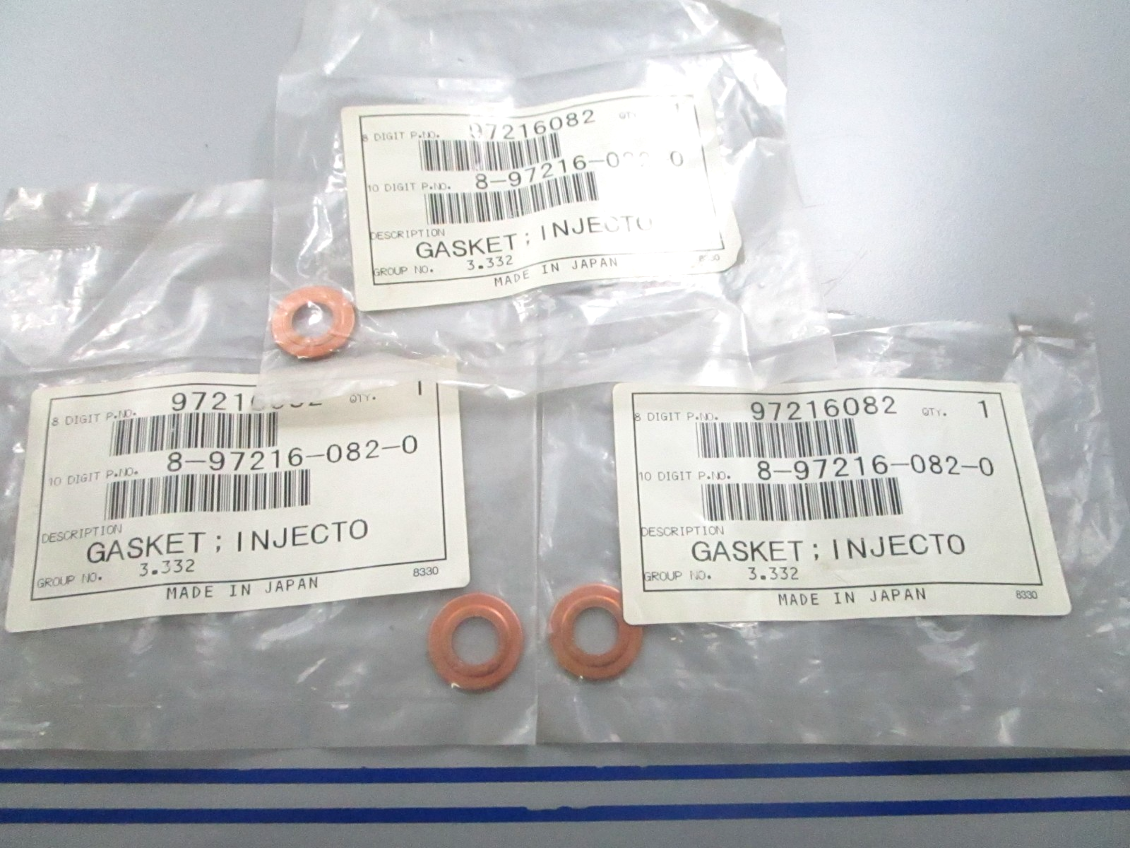 *NEW OEM* (LOT OF 3) 0810 Harley Davidson Copper Injector Gasket 97216082