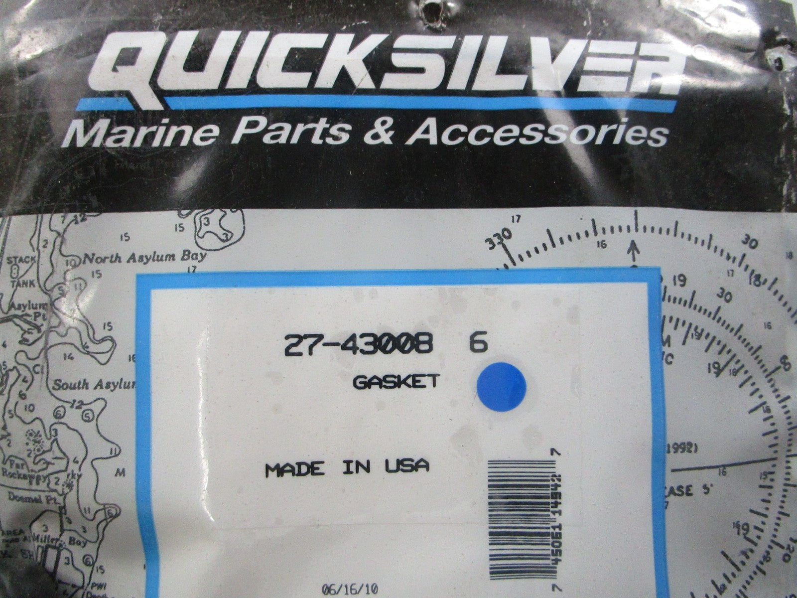 NEW OEM 27-43008 6 Mercury Quicksilver Gasket 0810