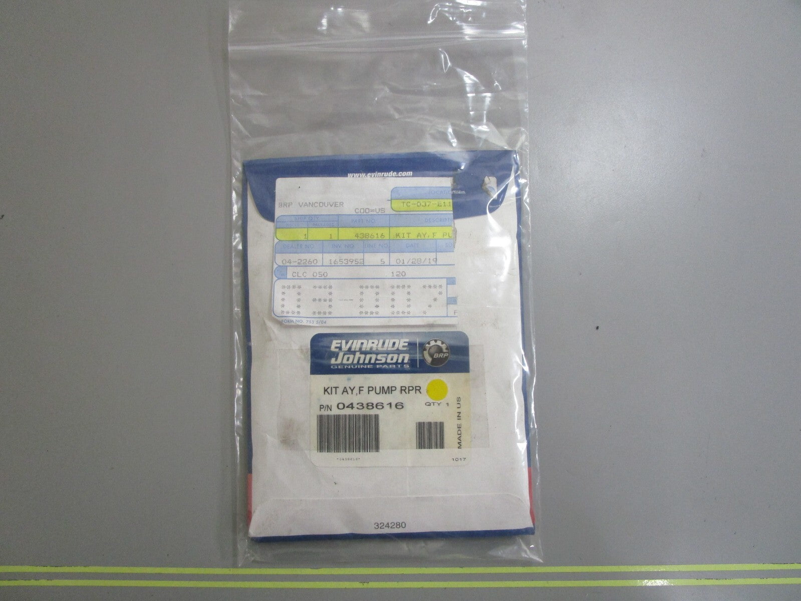 *NEW OEM* 0810 OMC Johnson Evinrude Fiel Pump Repair Kit Ay 438616 0438616