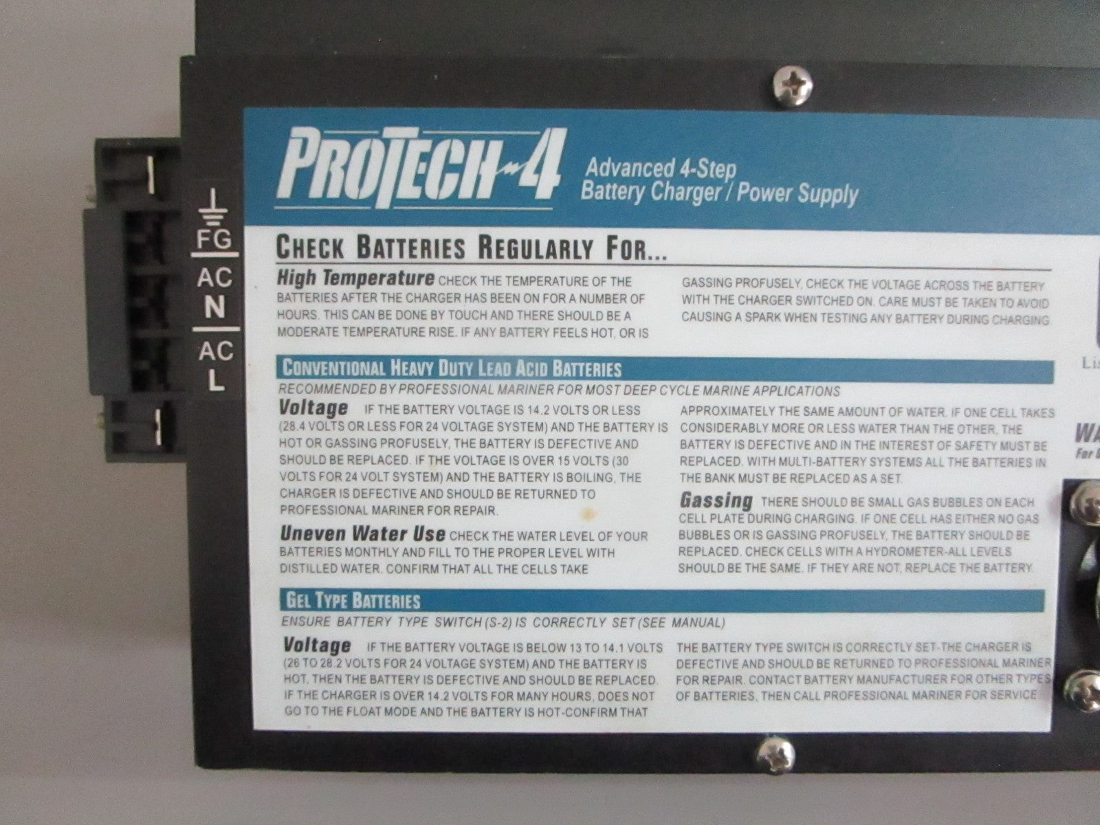 *NEW OEM* 0820 Pro Mariner ProTech-4 Series 50AMP 12V Battery Charger 61250