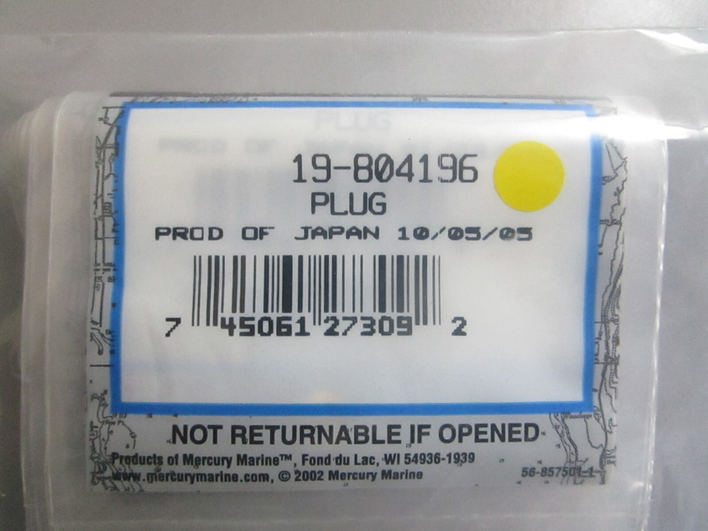 *NEW OEM* (LOT OF 2) 0810 Mercury Quicksilver Plug 19-804196