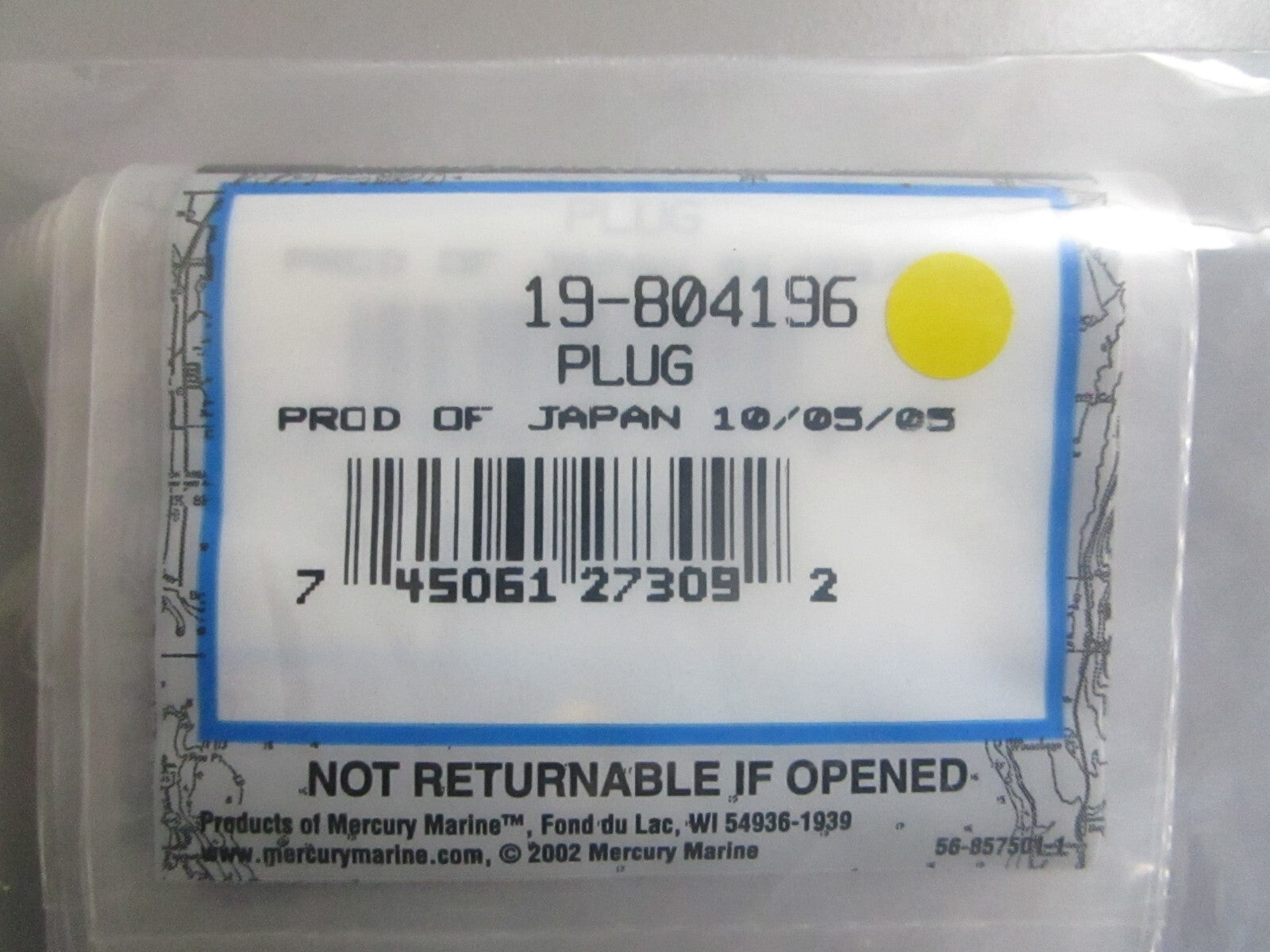 *NEW OEM* (LOT OF 2) 0810 Mercury Quicksilver Plug 19-804196