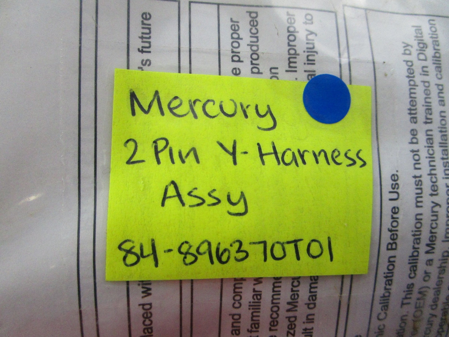 NEW OEM 84-896370T01 Mercury Quicksilver 2 Pin Y-Harness Assembly 0810