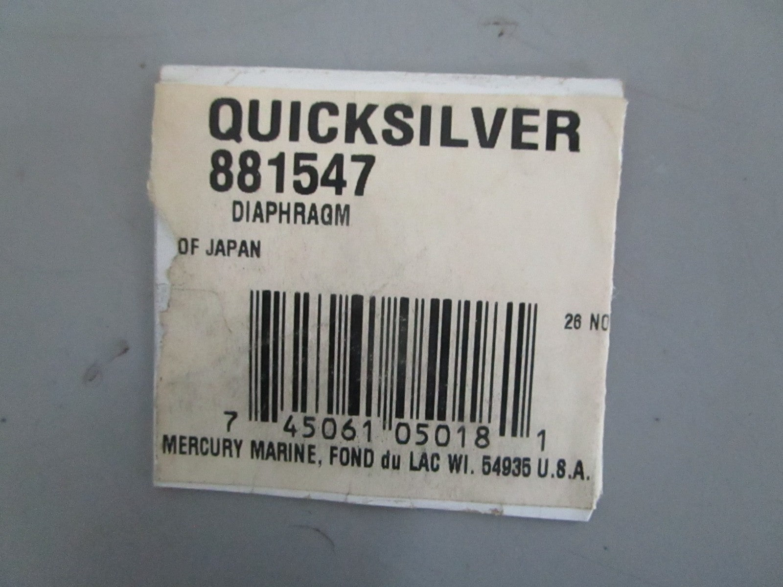 *NEW OEM* 0820 Mercury Quicksilver Diaphragm 881547