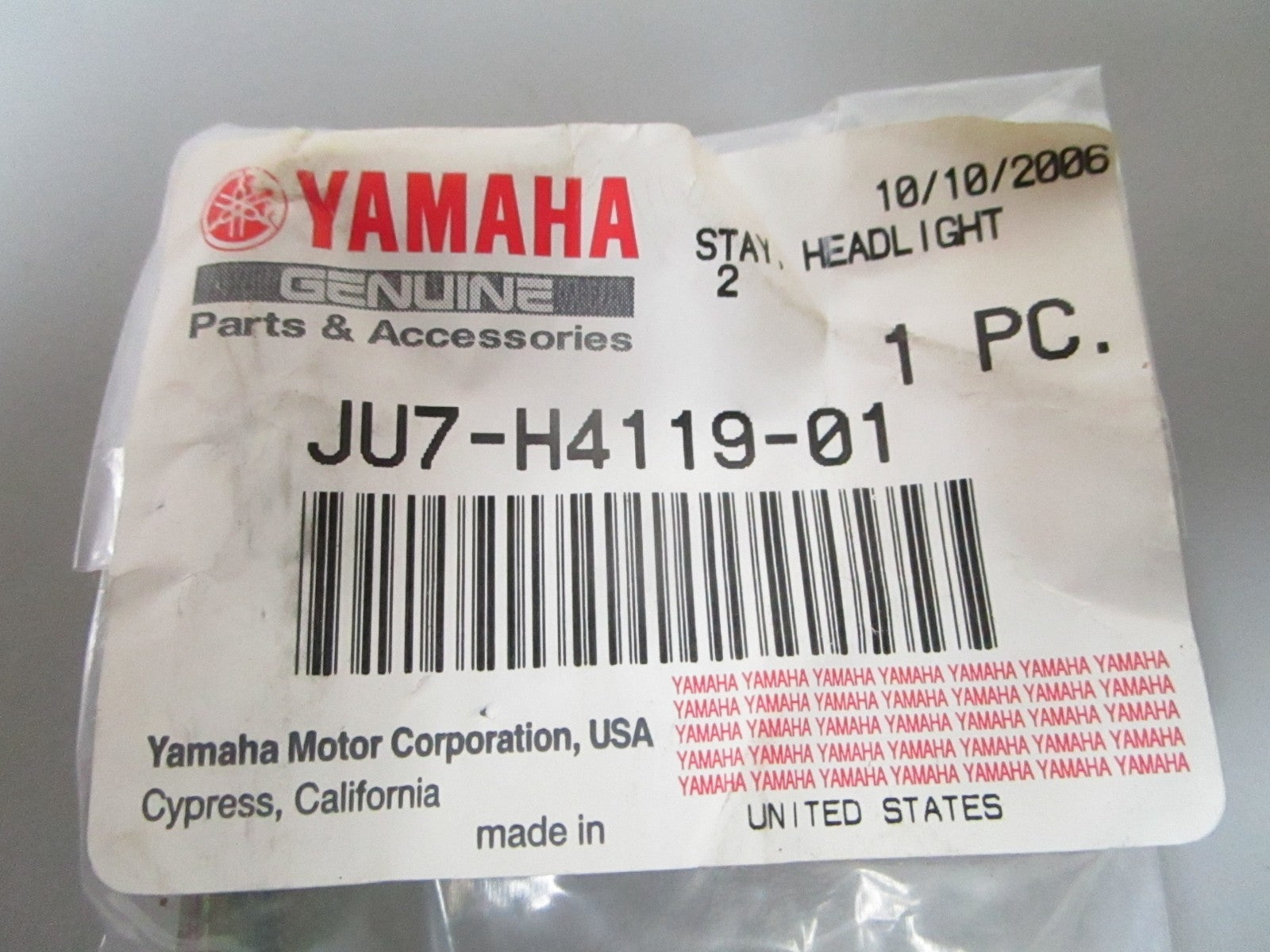 NEW OEM JU7-H4119-01-00 Yamaha Headlight Stay 0810