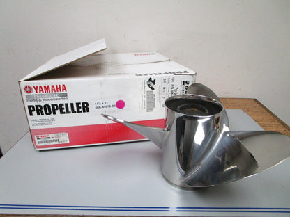 *NEW OEM* 0720 Yamaha 3 Blade Stainless Steel 14 ½ x 21 Propeller 66K-45976-B0