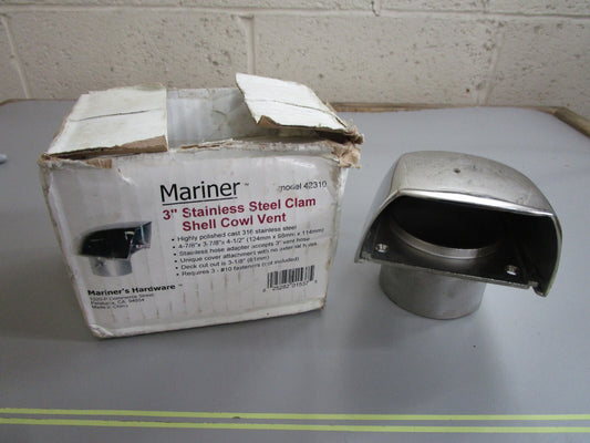 *NEW* 0820 Mariner's Hardware 3" Stainless Steel Cowl Vent 42310