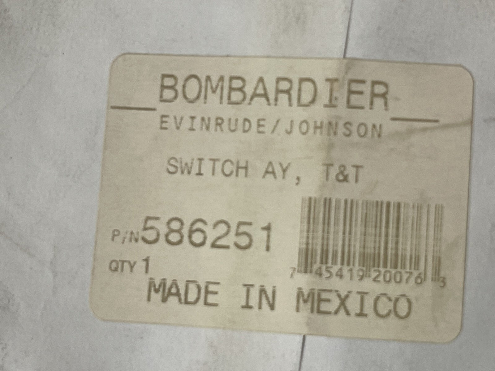 *NEW OEM* 0670 Johnson Evinrude Trim Tilt Switch 586251 0586251